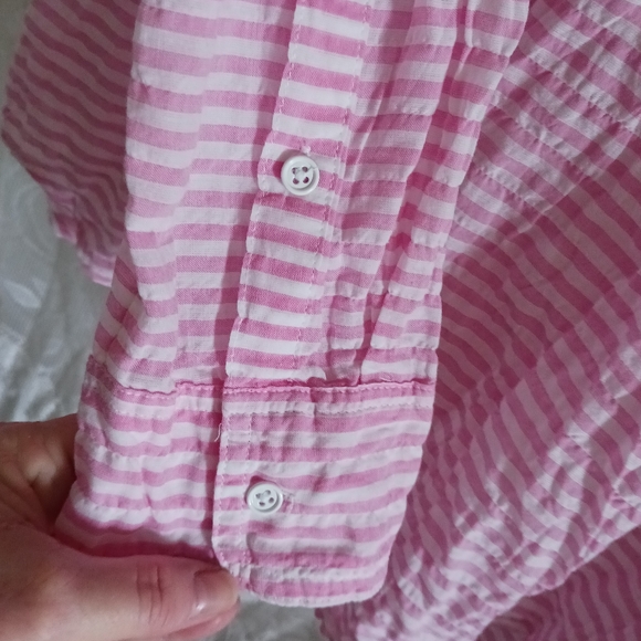 J. Crew Tops Jcrew Nwt 8 Button Up Shirt Pink White Striped Long